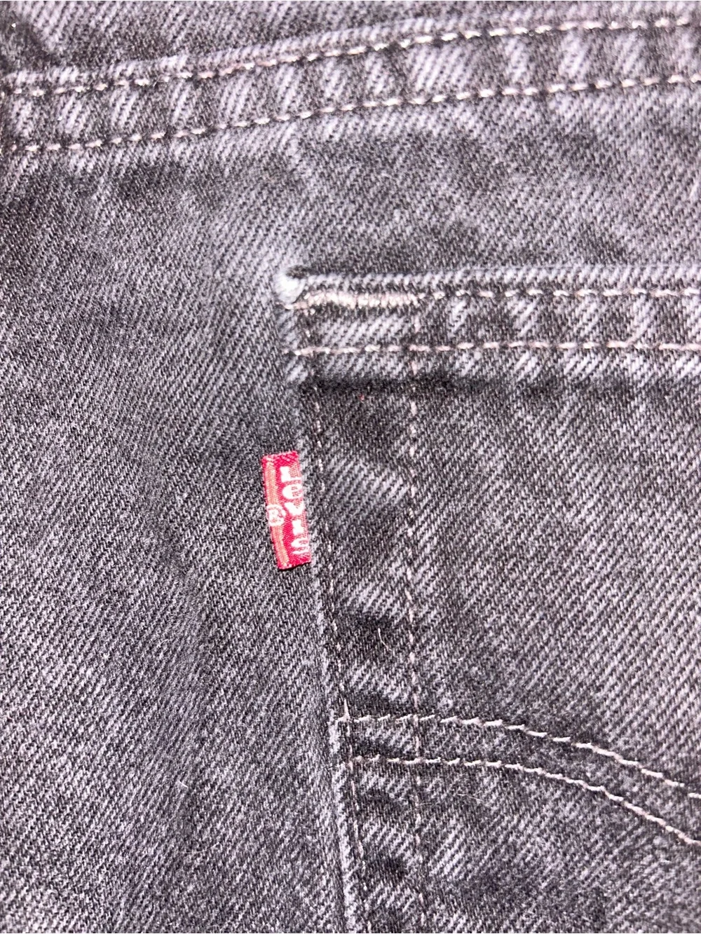 Upcycled size Men’s 34 Levi’s black denim miniskirt